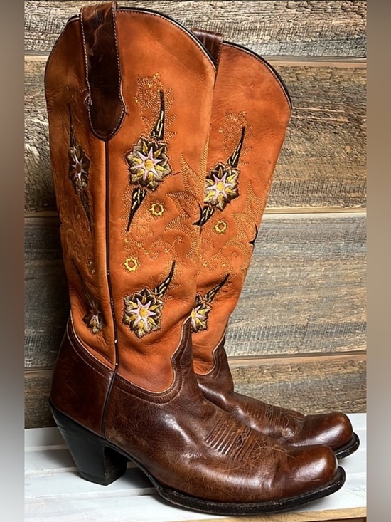 Double H Shoes - Sonora by Double H Boots Womens 9 Western Floral Embroidered Leather Cowgirl OSU